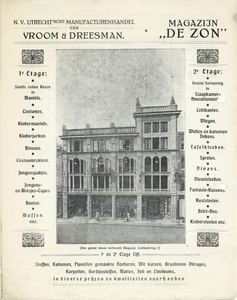 711571 Nota van Magazijn De Zon , N.V. Utrechtsche Manufacturenhandel van Vroom & Dreesmann, Stadhuisbrug 4-5, ...